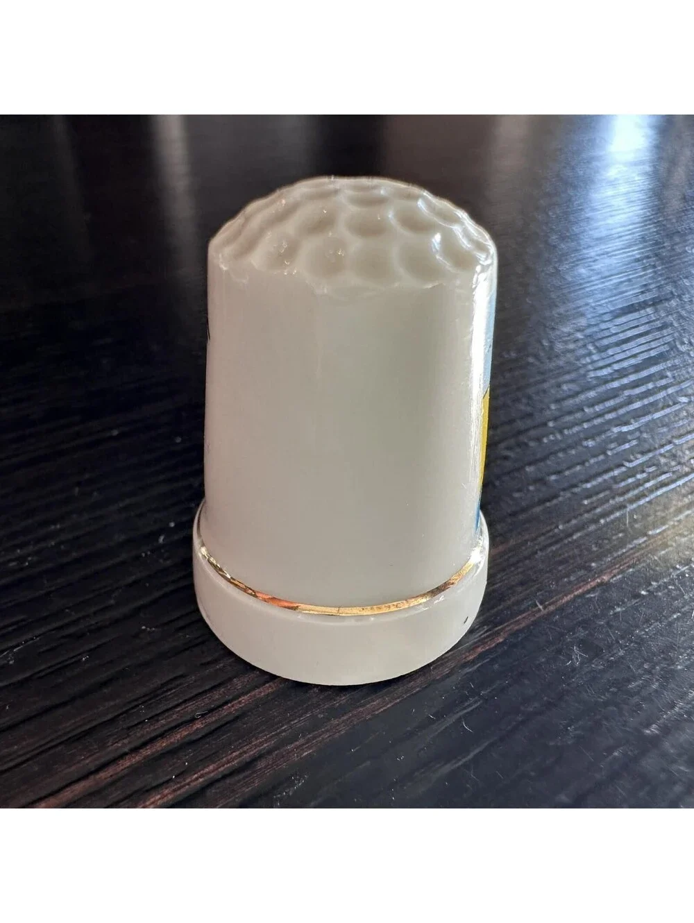 Vintage Boston Massachusetts Thimble City Landmarks Gold Trim Souvenir EUC
